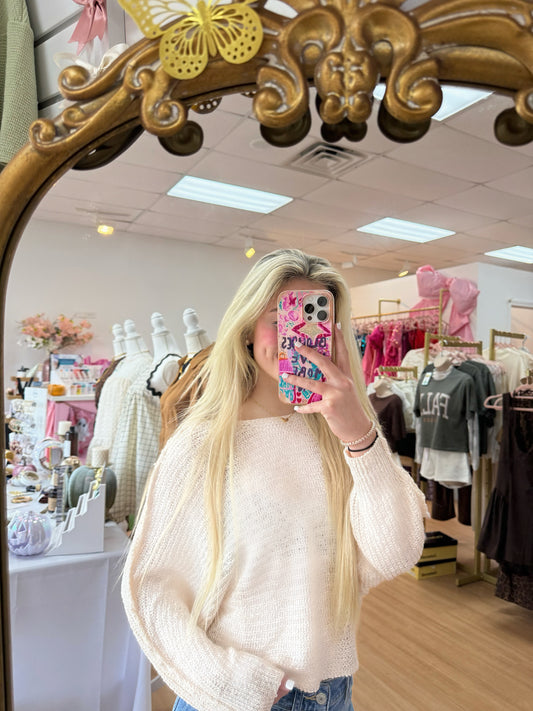 Open Knit Light Weight Pullover Sweater.