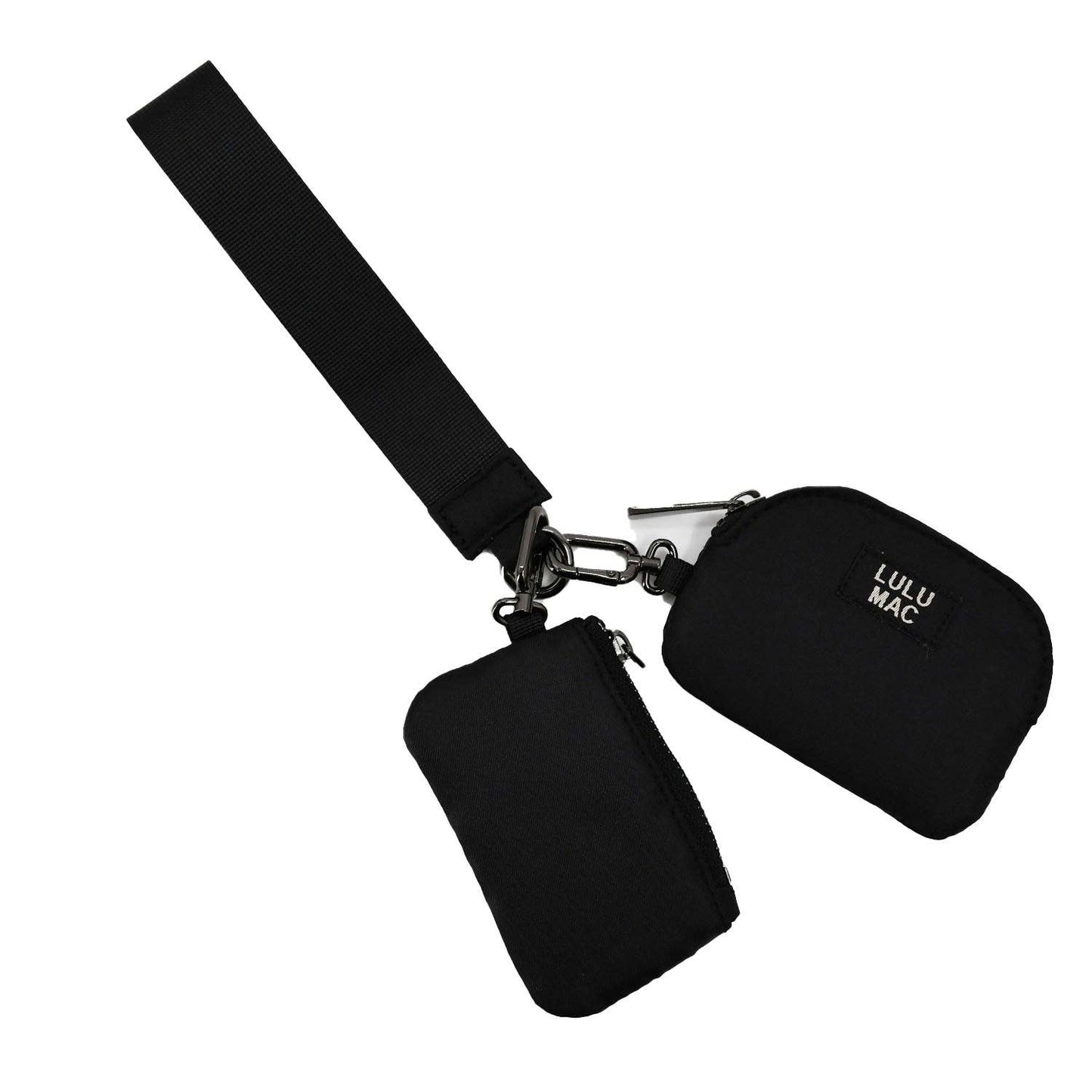 Black/Black Lulu Mac Double Pouch Wristlets