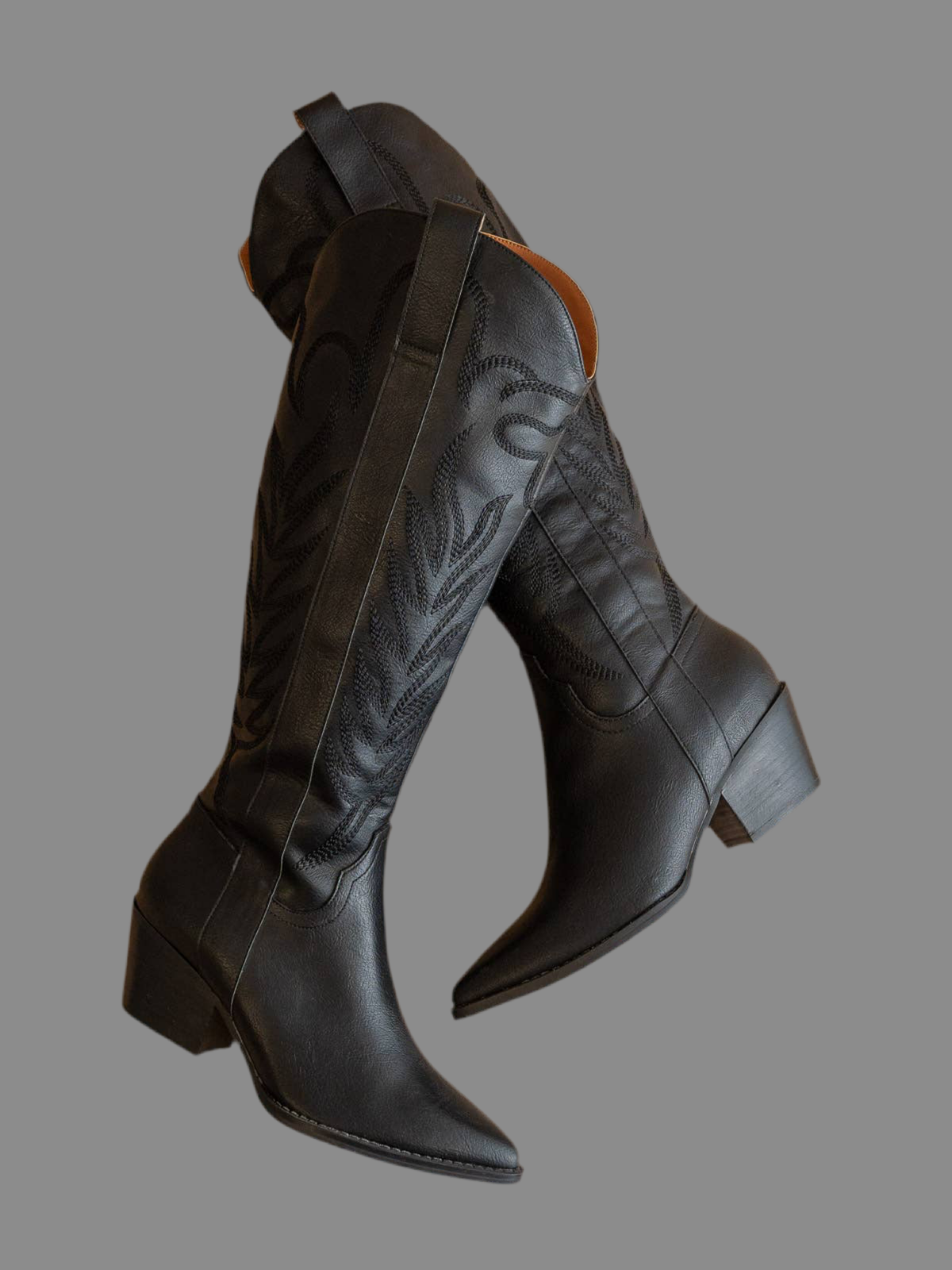 The Samara Black | Embroidered Western Tall Boot