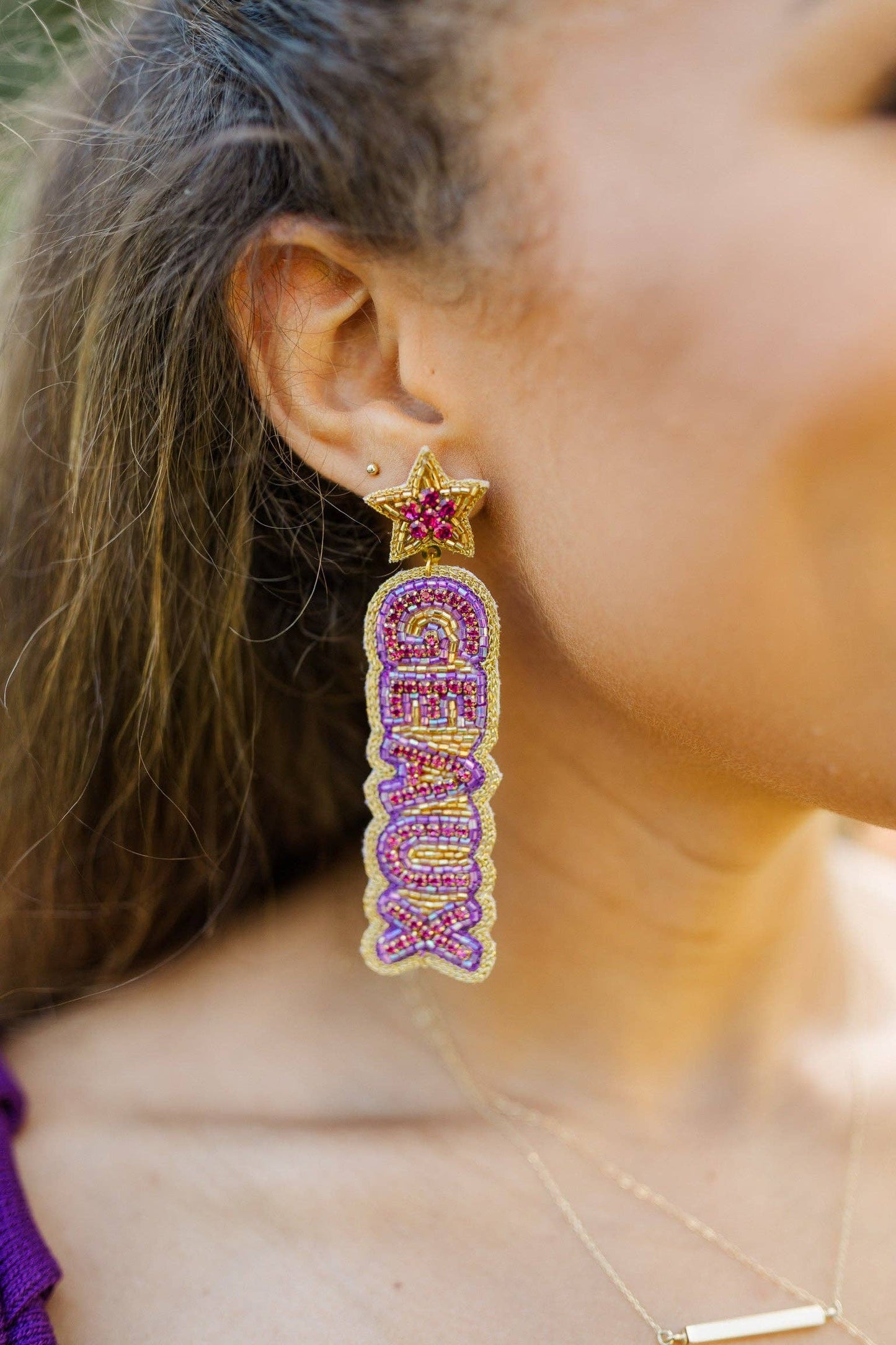 LSU Geaux Tigers Beaded Drops