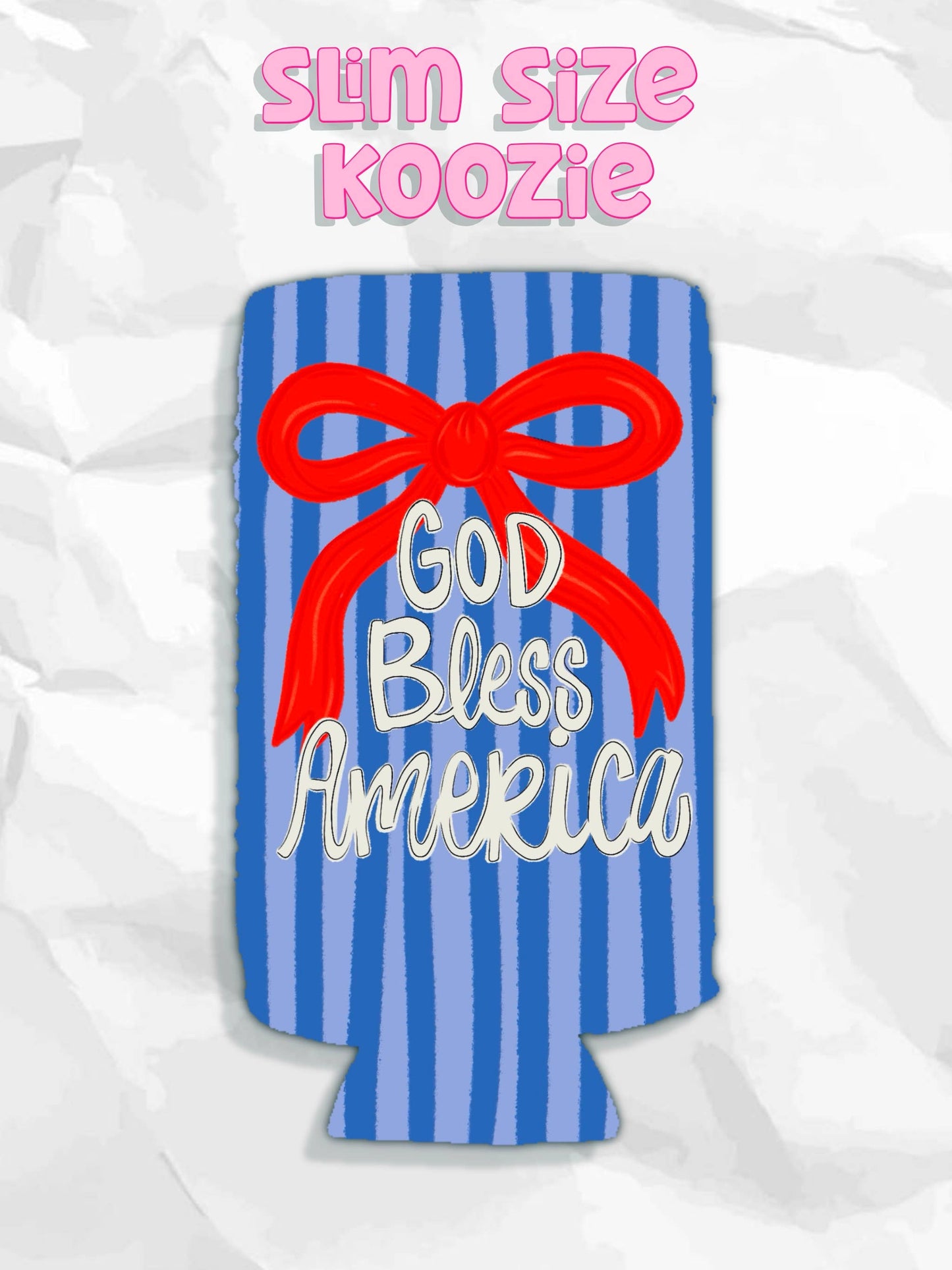 God bless America bow patriotic koozies
