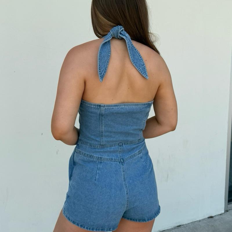 Vest-Style With Micro Shorts Romper
