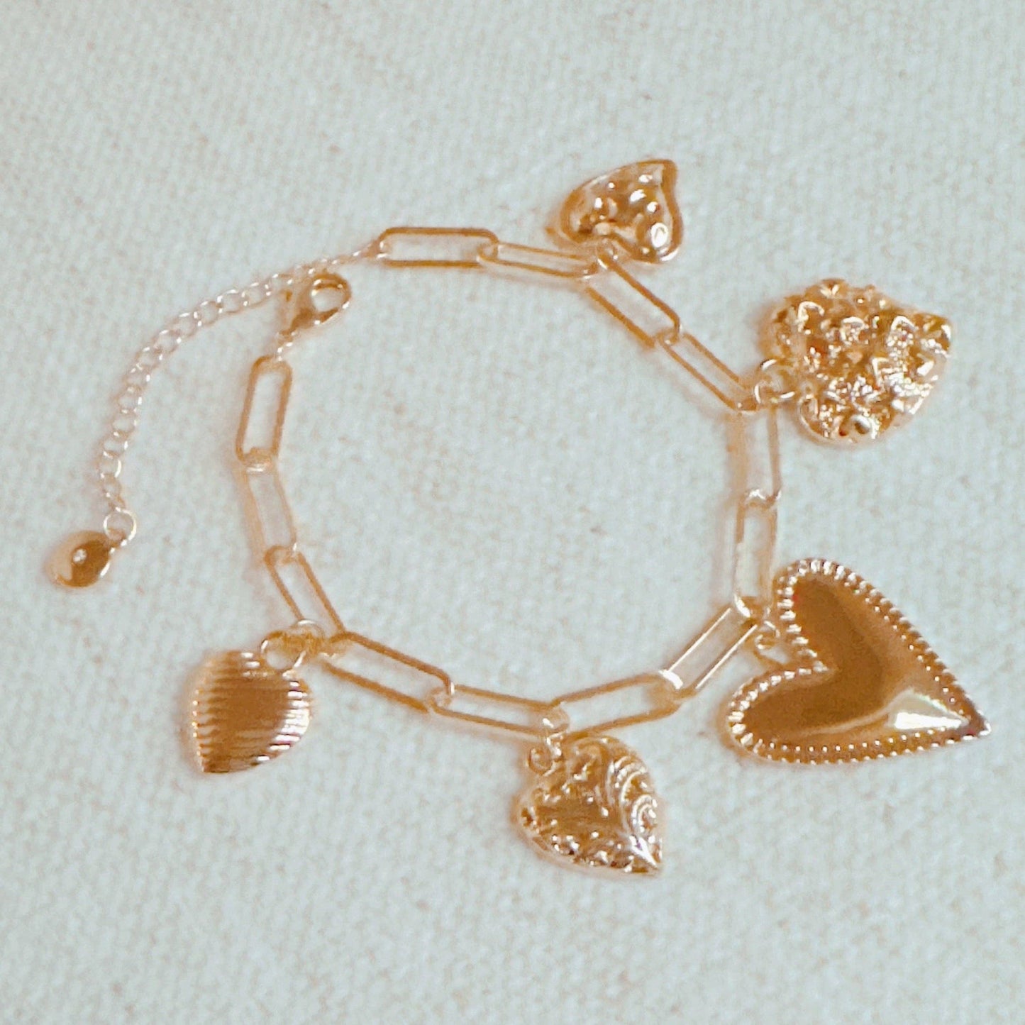 Five Hearts Charm Bracelet