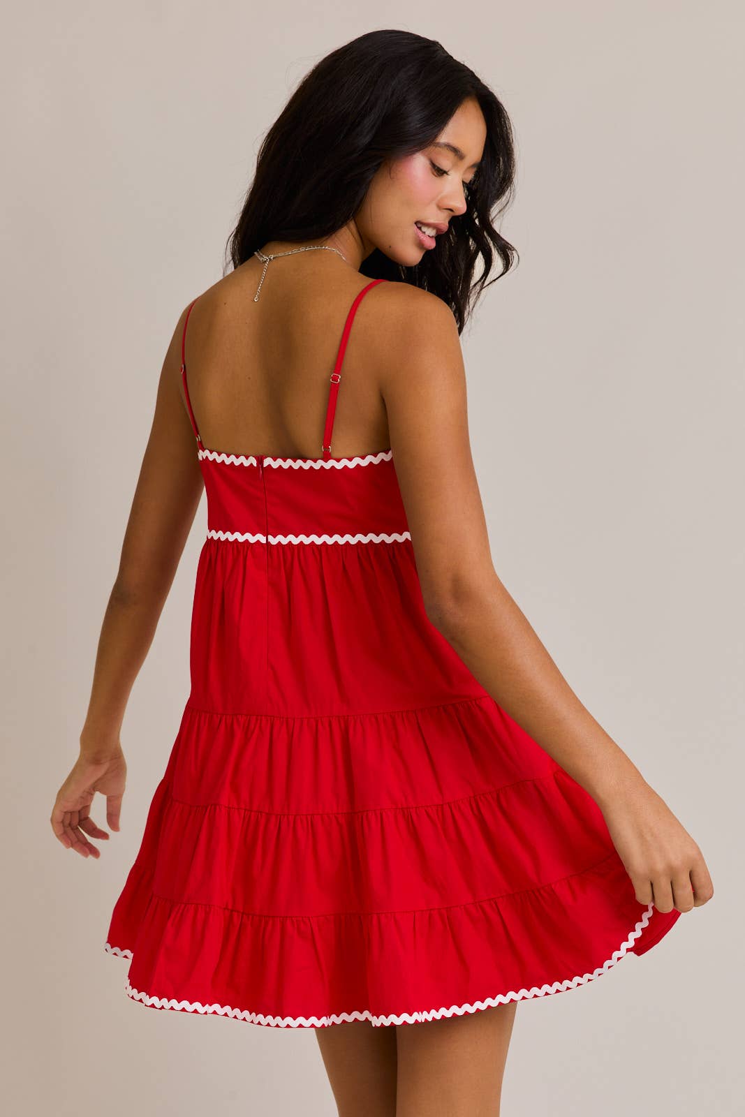 SLEEVELESS MINI DRESS WITH RIC RAC TRIM