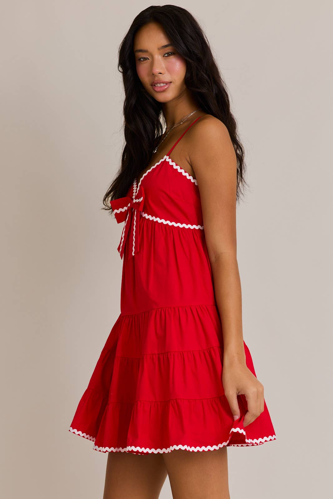 SLEEVELESS MINI DRESS WITH RIC RAC TRIM