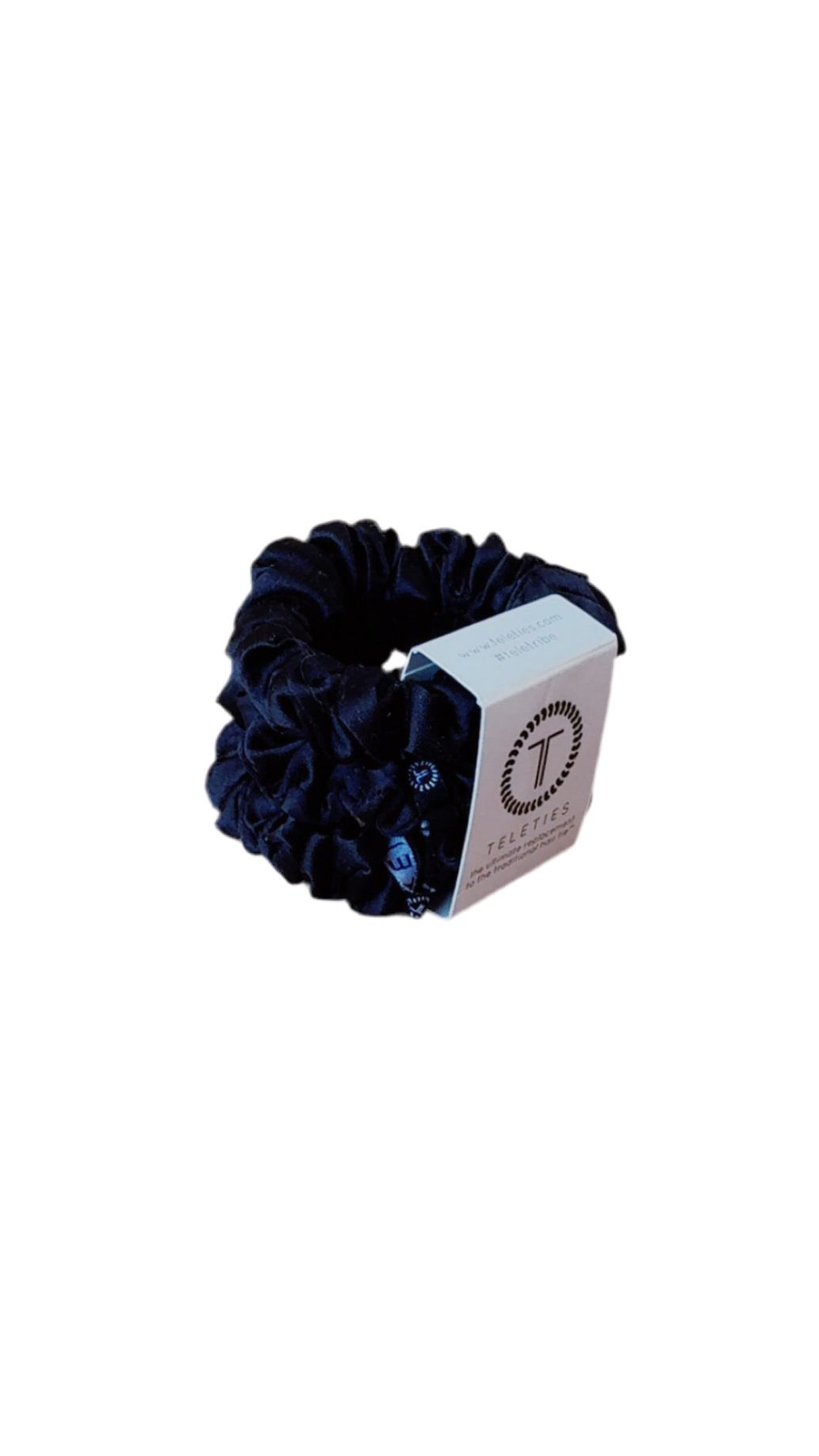 Jet Black Small Silk Teletie Scrunchies
