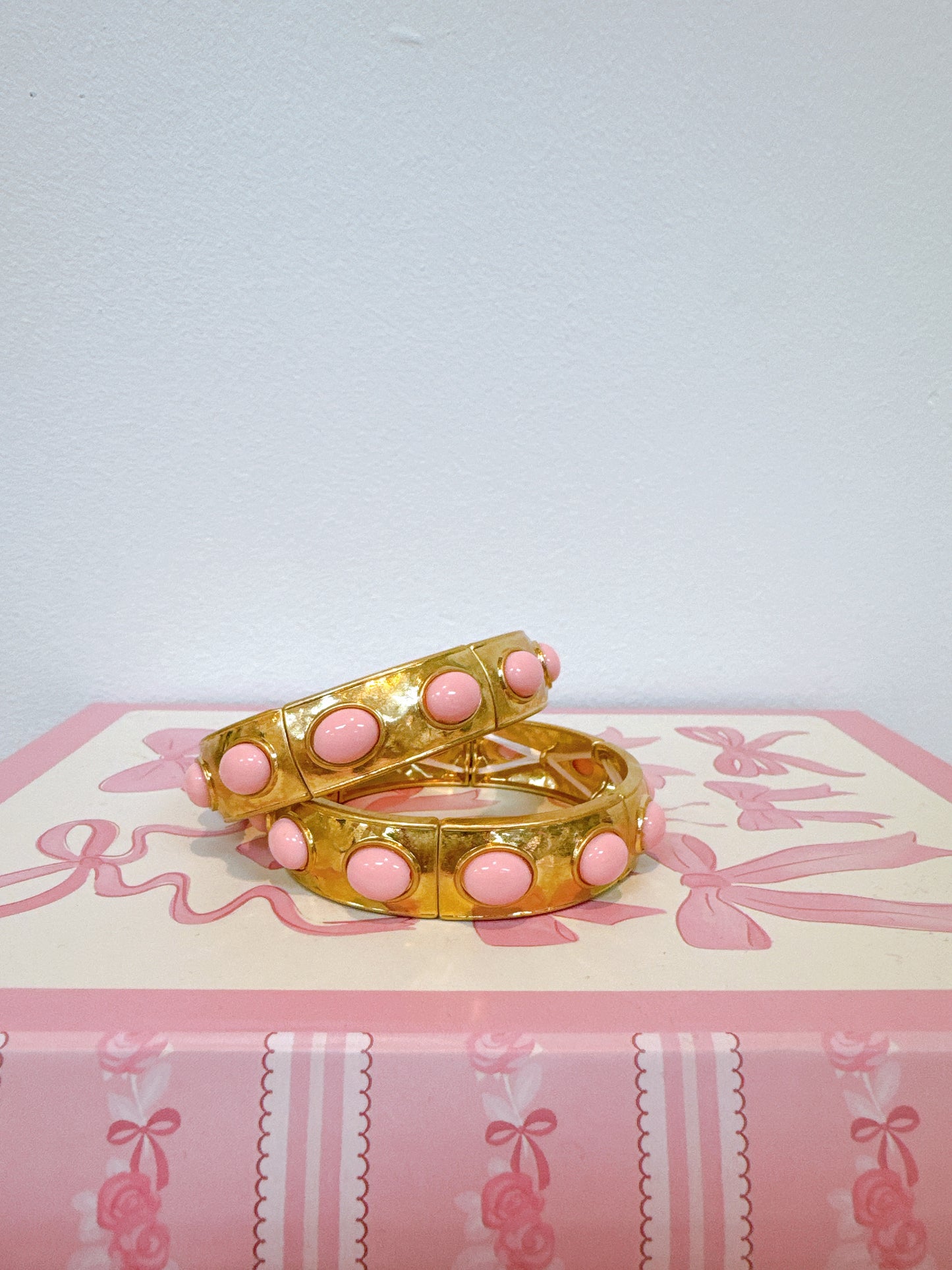 Feminine Pink Gold Statement Bracelet