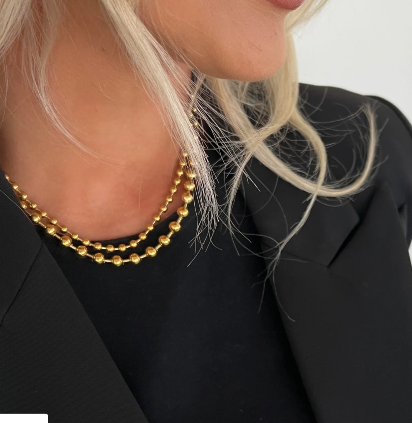 Chansuttpearls Gold Beaded Necklace