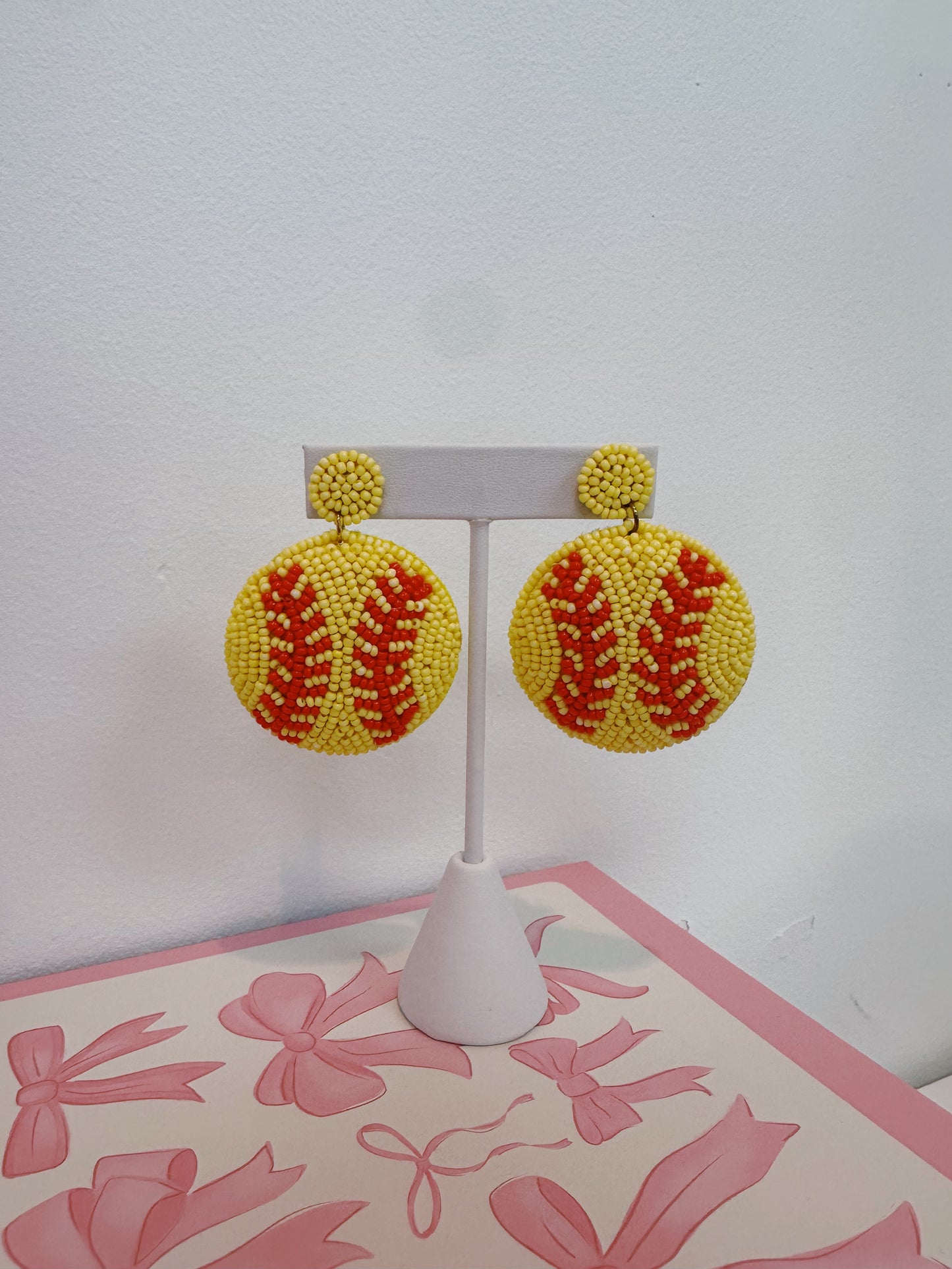 Beaded Softball Earrings