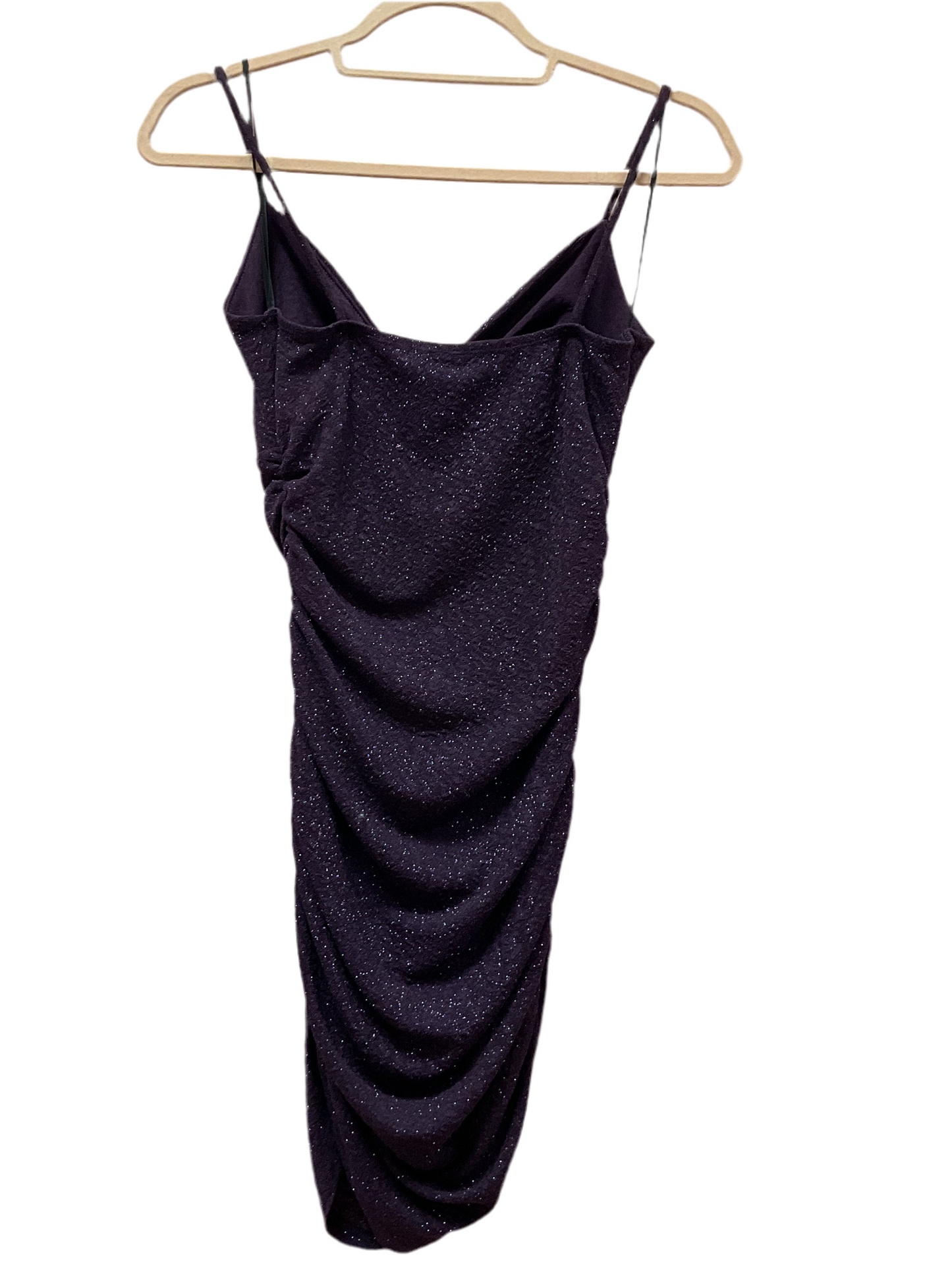 Purple Sparkle Spaghetti Strap Mini Dress