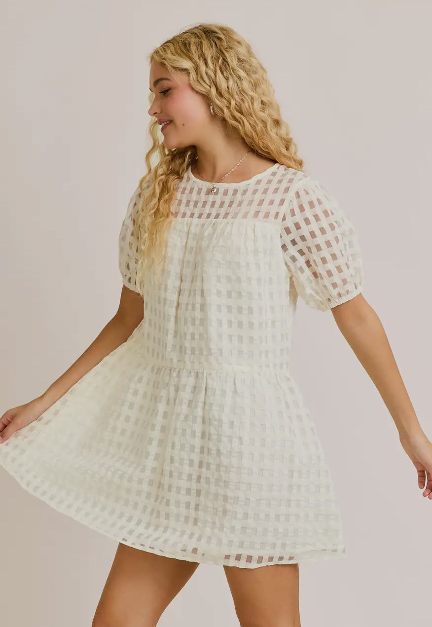 Short Puff Sleeve Mini Dress