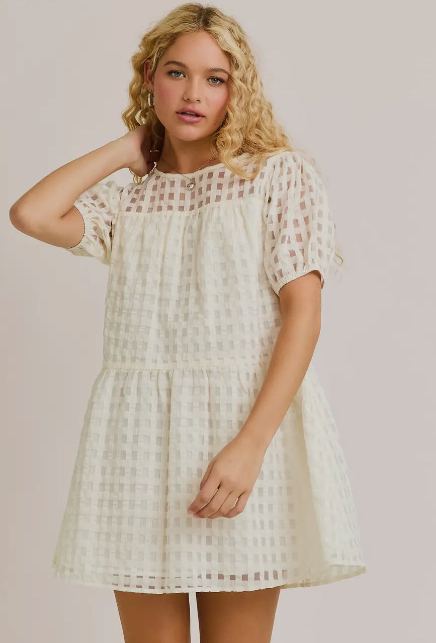 Short Puff Sleeve Mini Dress