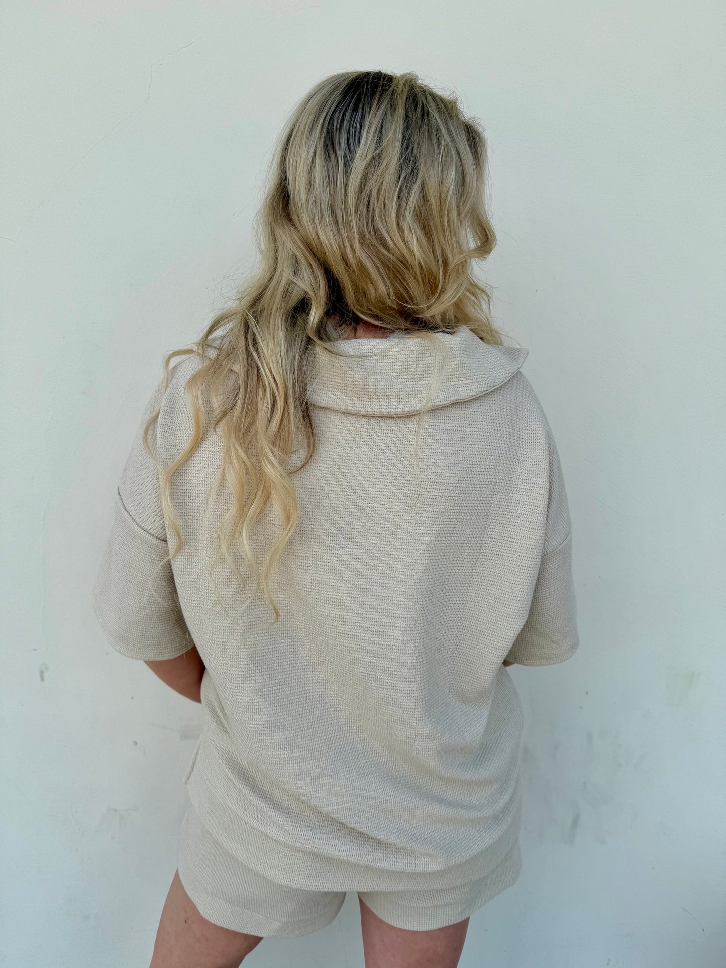 Cotton Blend Knit Short Set