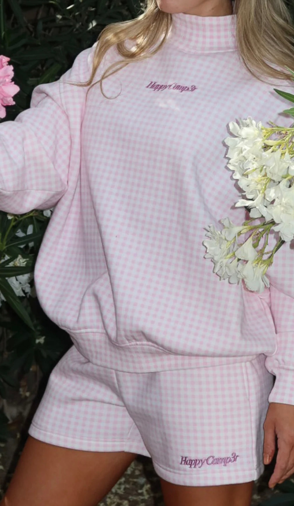 Gingham Mockneck Sweatshirt
