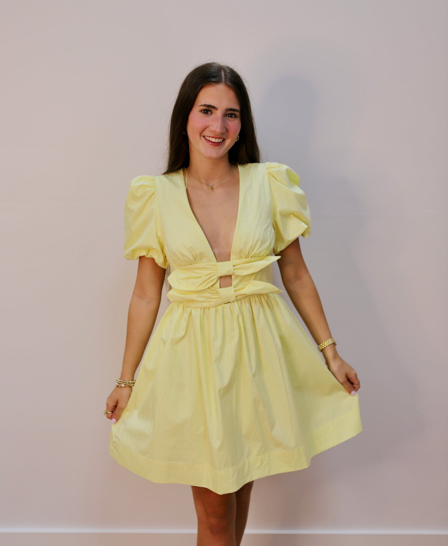 SHORT PUFF SLEEVE MINI DRESS