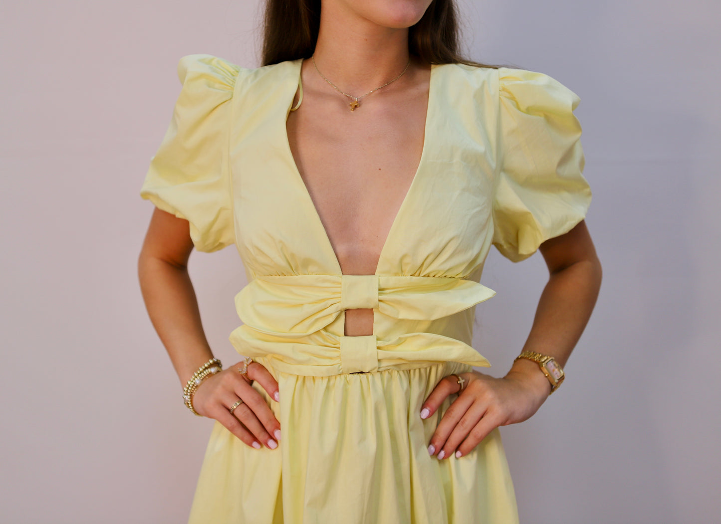 SHORT PUFF SLEEVE MINI DRESS