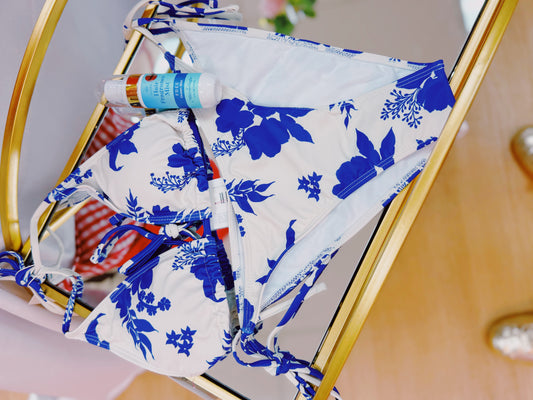 Hibiscus Flower Side Tie Bathing Suit Bottom