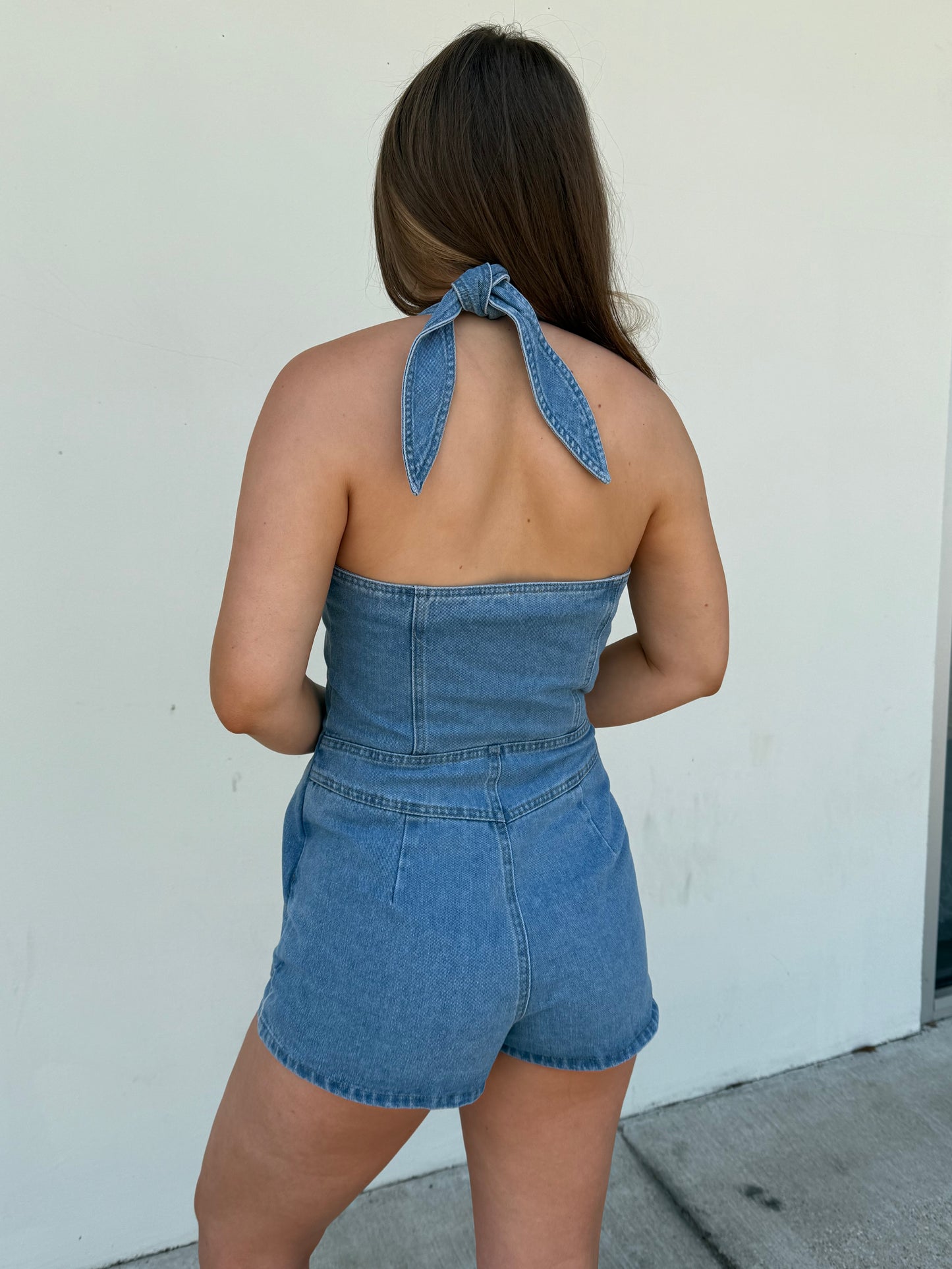 Vest-Style Romper With Micro Shorts