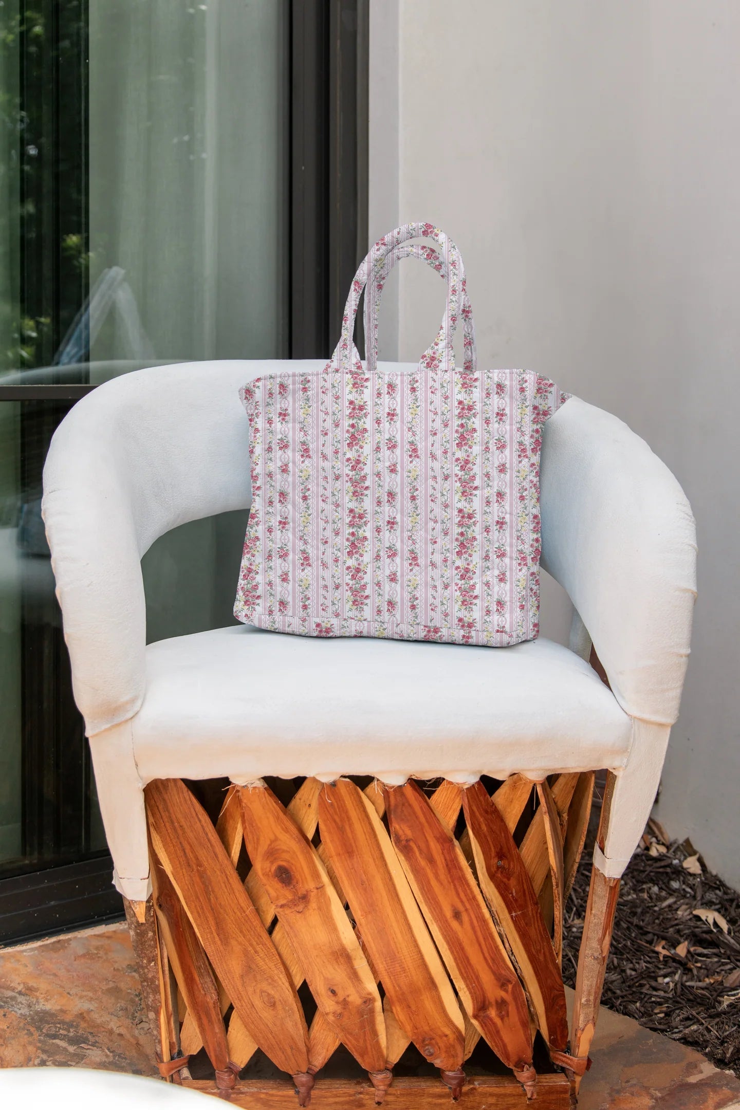 Wilshire Stripe Pink Quilted Handbag