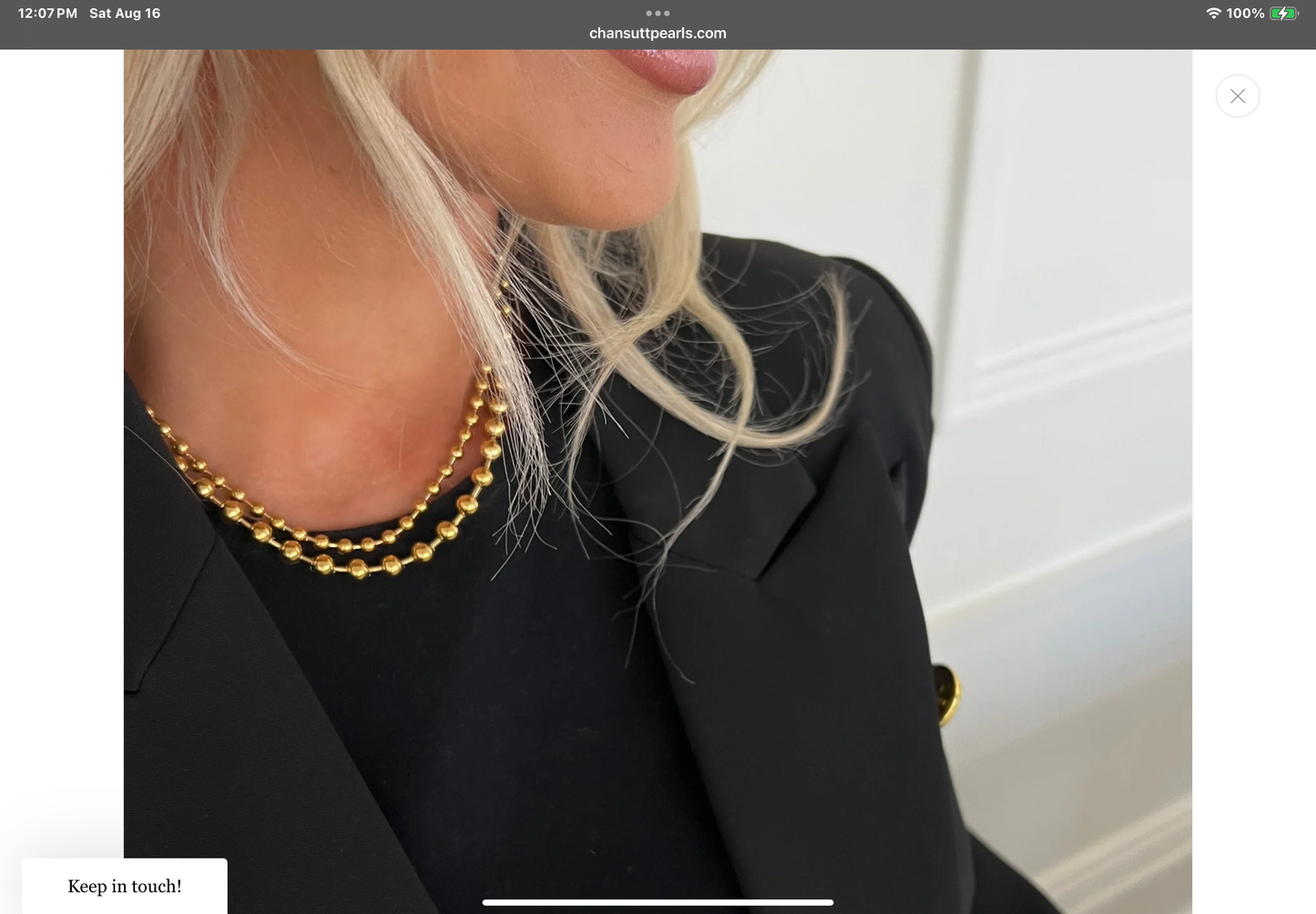 Chansuttpearls Gold Beaded Necklace