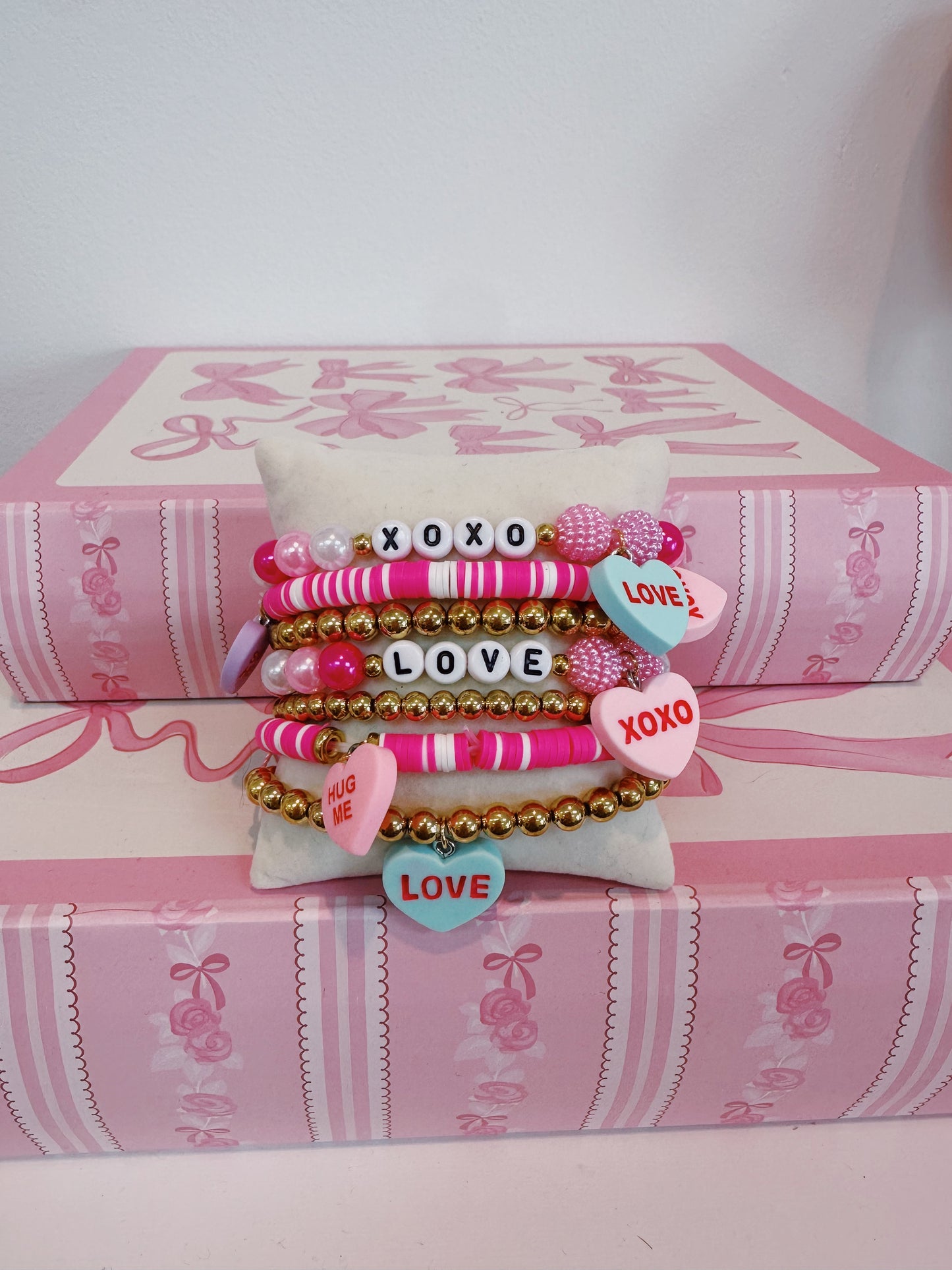 Valentine Candy Heart Bracelet Stack