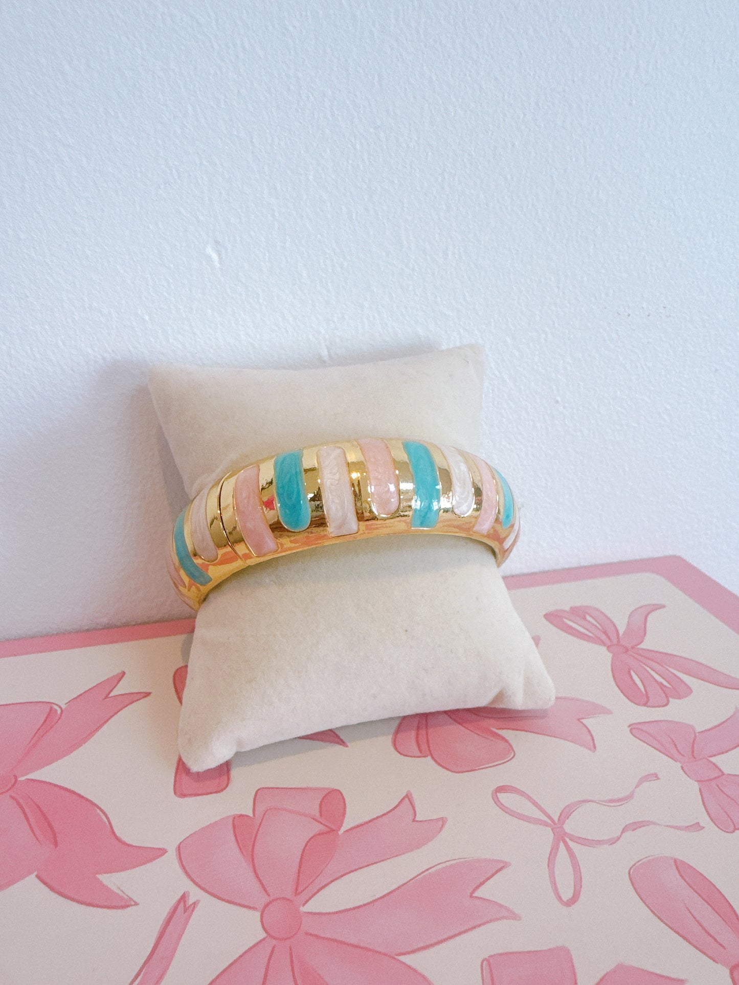 Gold Pastel Stripe Bangle