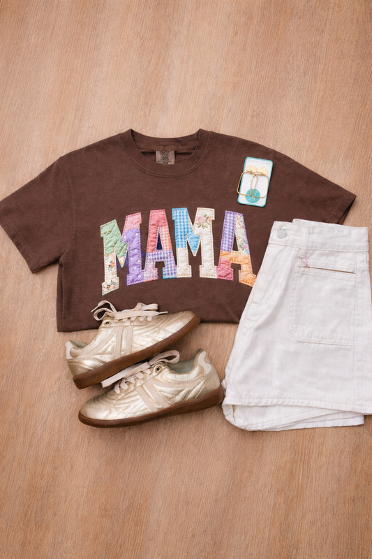 Mama Faux Patchwork Mother's Day Shirt