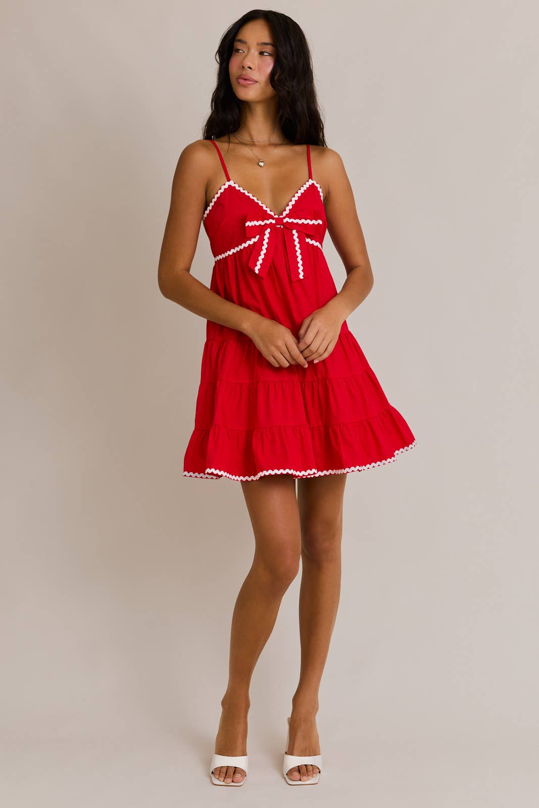 SLEEVELESS MINI DRESS WITH RIC RAC TRIM