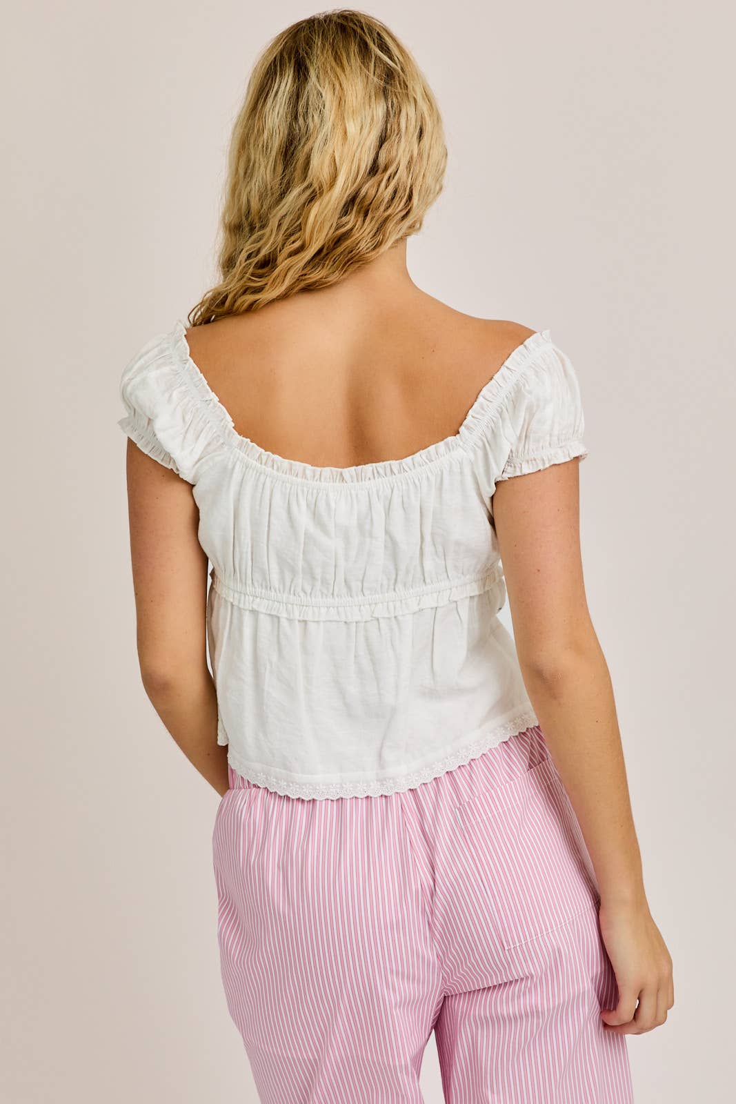 CAP SLEEVE SQUARE NECK PLEATED DETAIL OPEN TOP