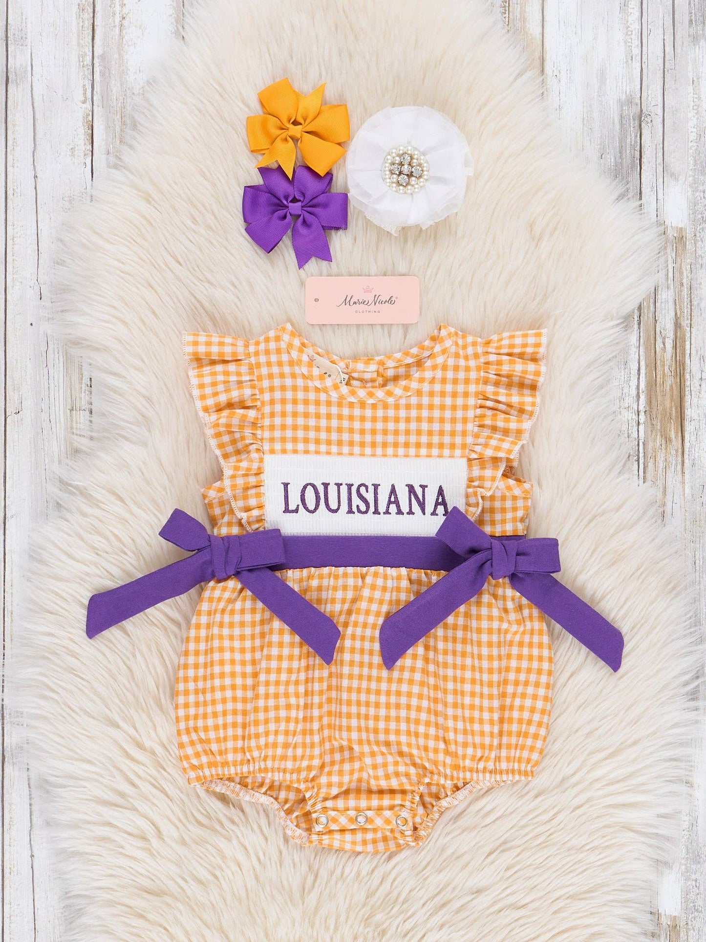 Louisiana Smocked Gingham Bubble