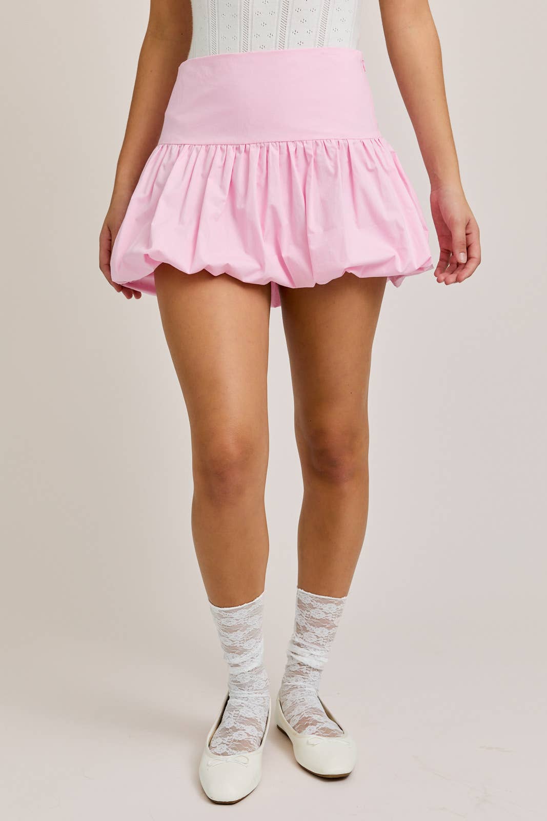 BUBBLE HEM MINI SKIRT