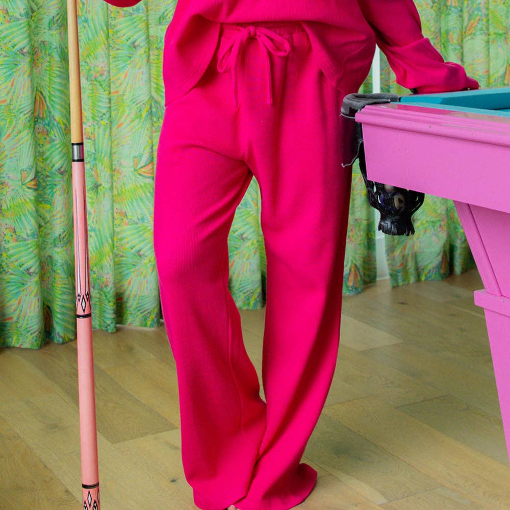 LM-WAFFLE PANT-HOT PINK