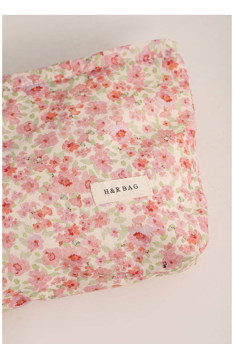 Sweet Simple Floral Print Cosmetic Bag DPB1008