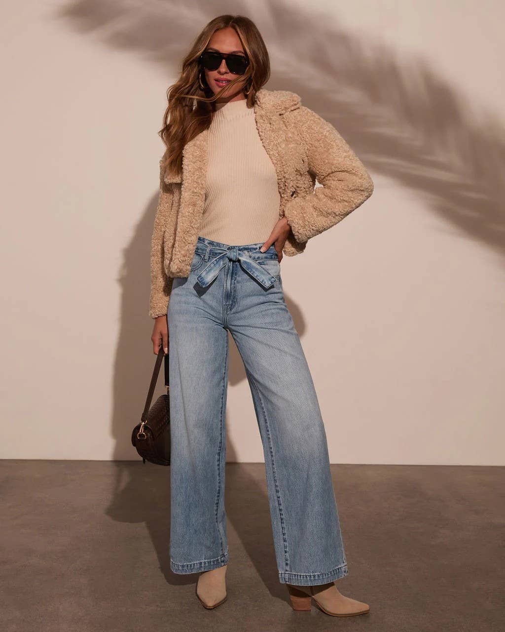 High Waist Tie-Waist Jeans