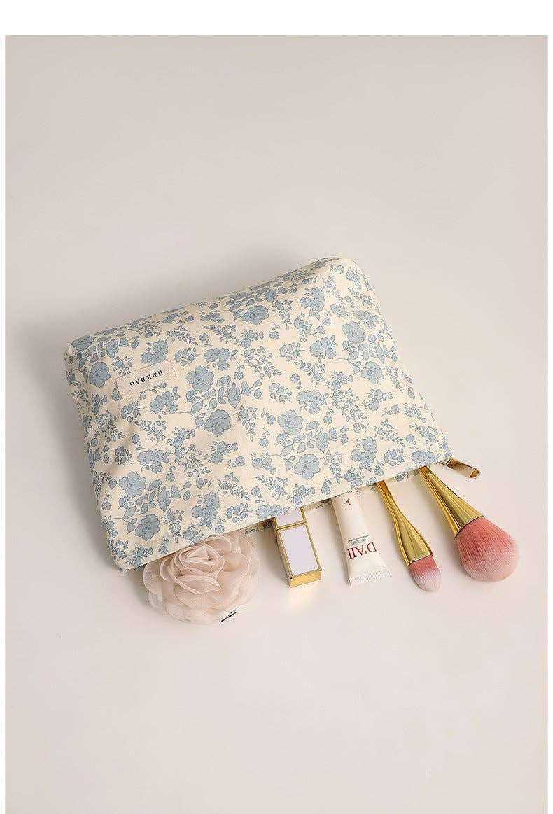 Sweet Simple Floral Print Cosmetic Bag DPB1008