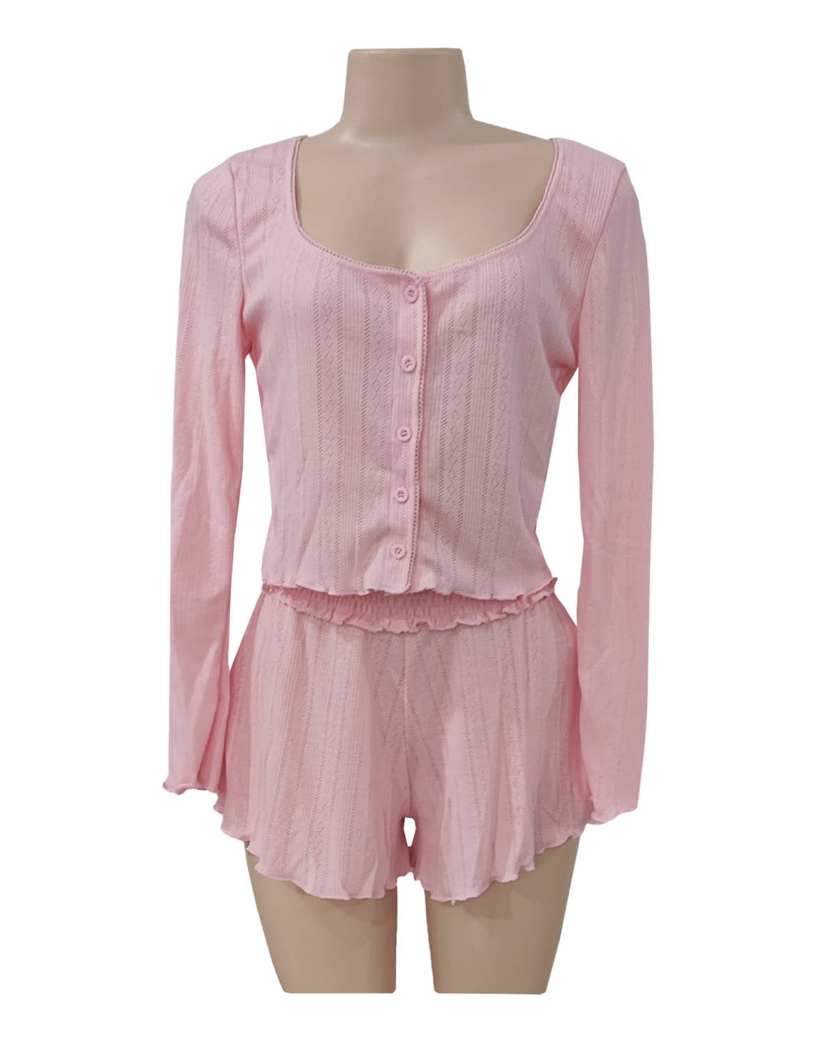 Stylish Long Sleeve Cardigan Shorts Loungewear Set