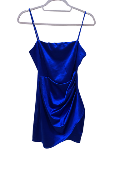 Royal Satin Ruched Spaghetti Strap Mini
