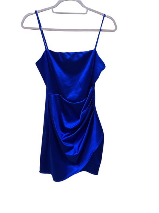 Royal Satin Ruched Spaghetti Strap Mini
