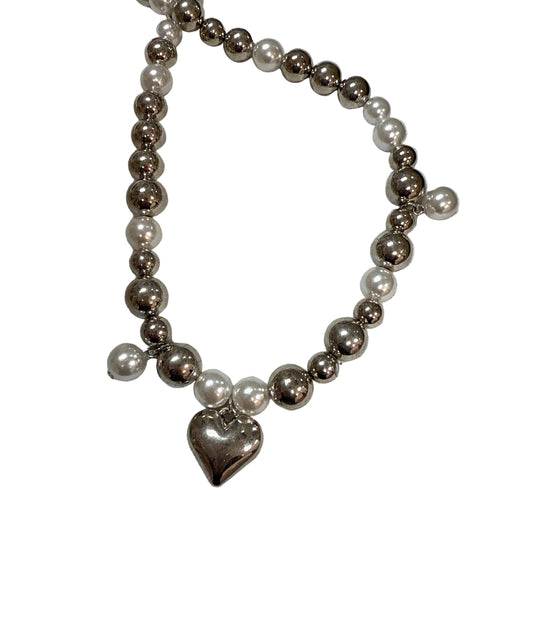 Silver Heart Charm Necklace