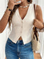 Textured waistcoat Buttoned tank top