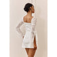LACE SLEEVES TIE FEATURE MINI DRESS