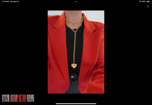 Chanstuttpearls Long Gold Heart Chain Necklace