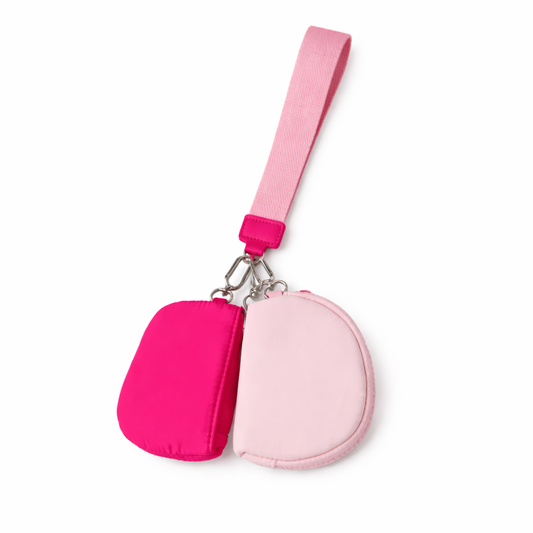 Pink Coin Purse Wristlet Set