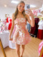 Sweet Goldie Floral Strapless Mini
