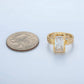 24K Gold Filled Clear CZ Baguette Hammered Wrap Band Ring | U320