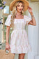 Floral Puff Sleeve Square Neck Knot Open Back Mini Dress