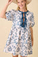 Vintage Horse Toile Print Denim Mini Dress