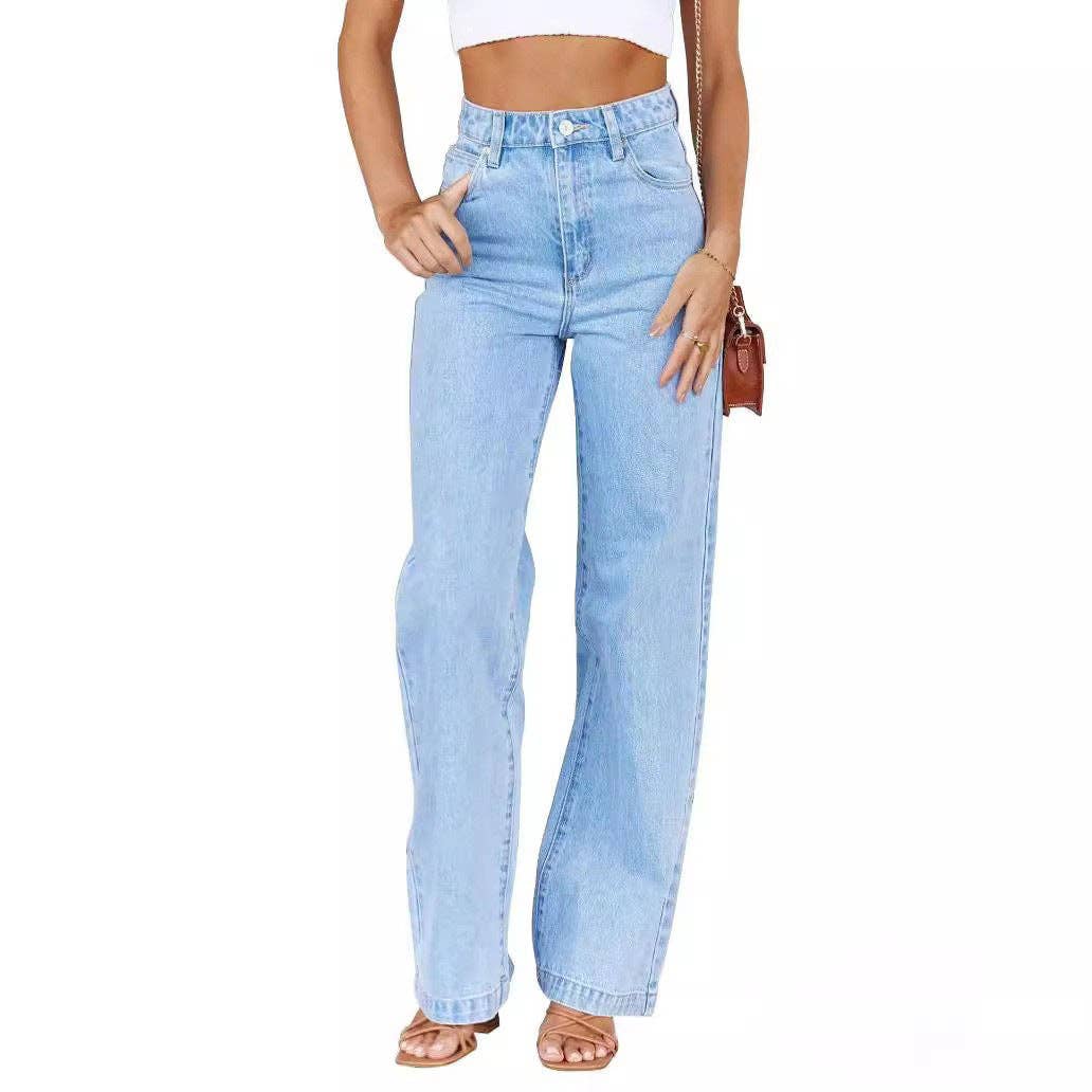High Waist Denim Pant Straight Leg Jeans DPB3012