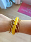 Yellow & Ivory Chunky Resin Bar Stretch Bracelet