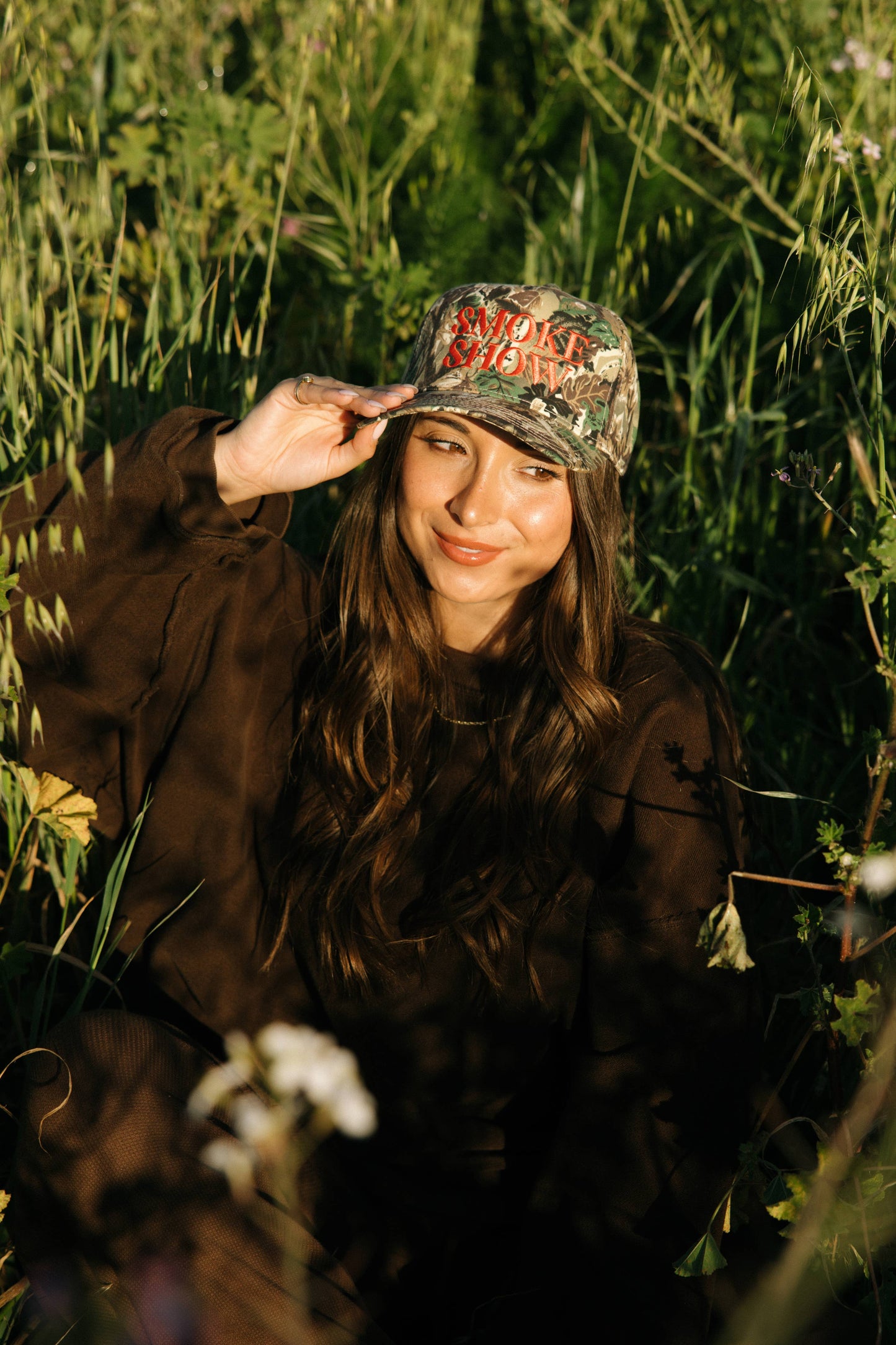 Camo Smoke Show- Embroidered Hat